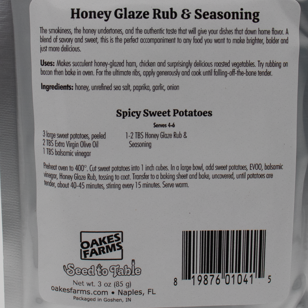 Honey Glaze Rub & Seasoning - Seed to Table