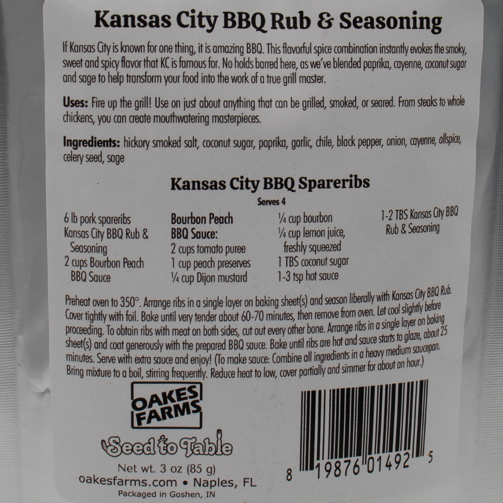 Kansas City BBQ Rub & Seasoning - Seed to Table