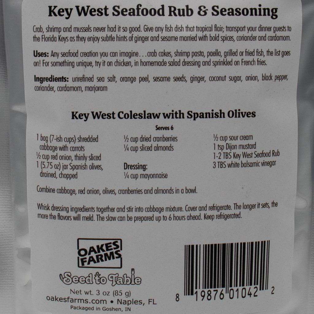 Key West Seafood Rub & Seasoning - Seed to Table