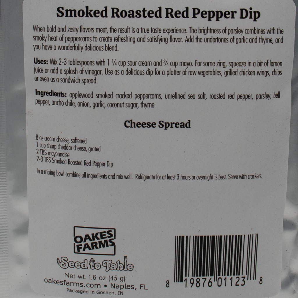 Smoked Roasted Red Pepper Dip - Seed to Table