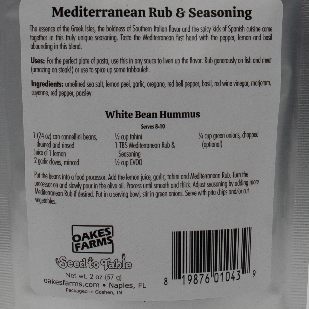 Mediterranean Rub & Seasoning - Seed to Table