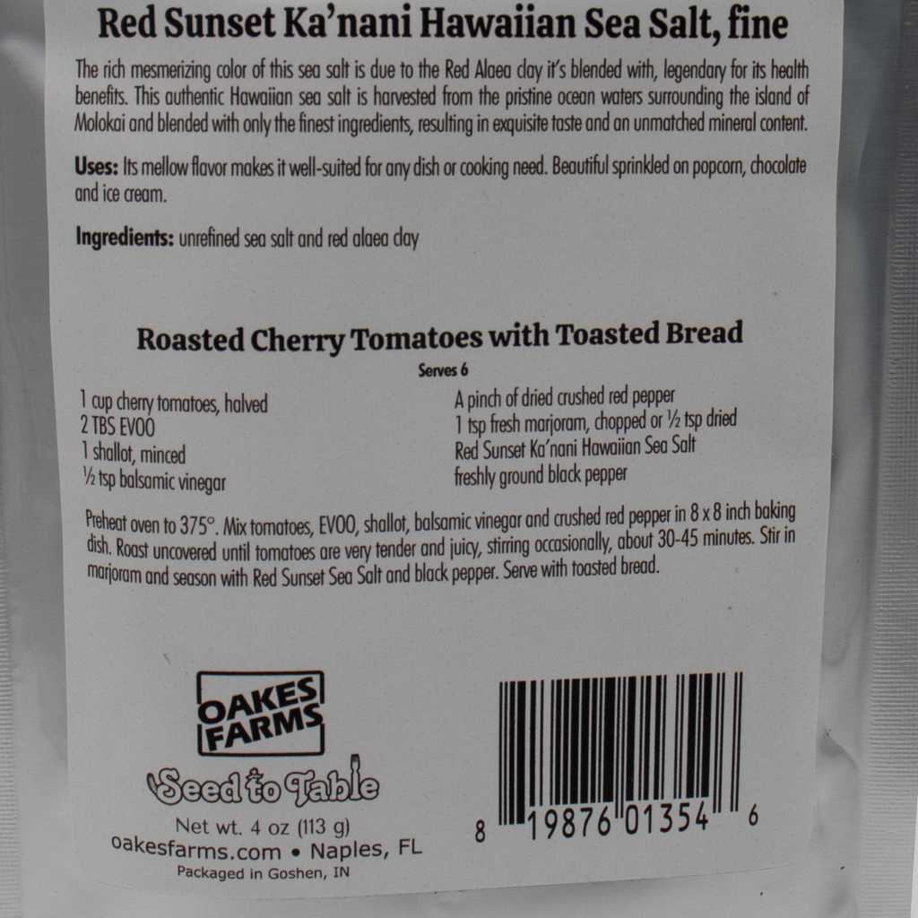 Red Sunset Ka'nani Hawaiian Sea Salt Fine - Seed to Table