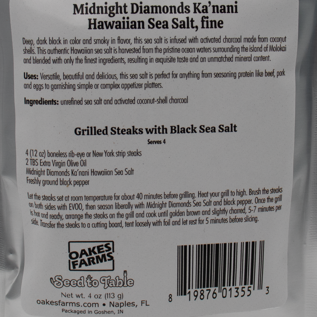 Midnight Diamonds Ka'nani Hawaiian Sea Salt Fine - Seed to Table